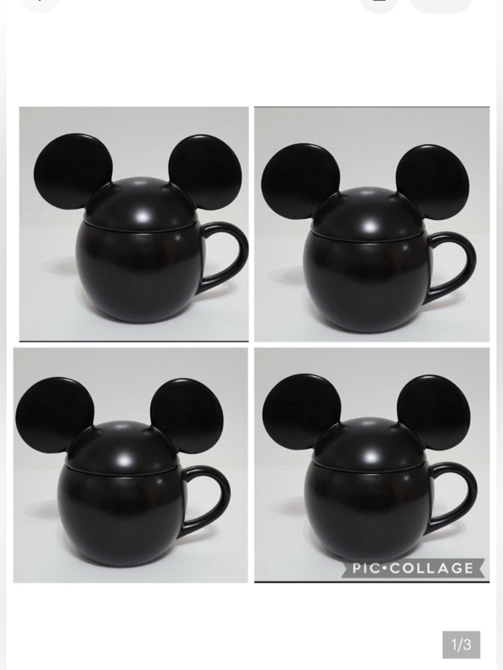 Pottery Barn Kids Disney Mickey Mouse **SET OF 4** Stoneware Mug with Lid 20 OZ